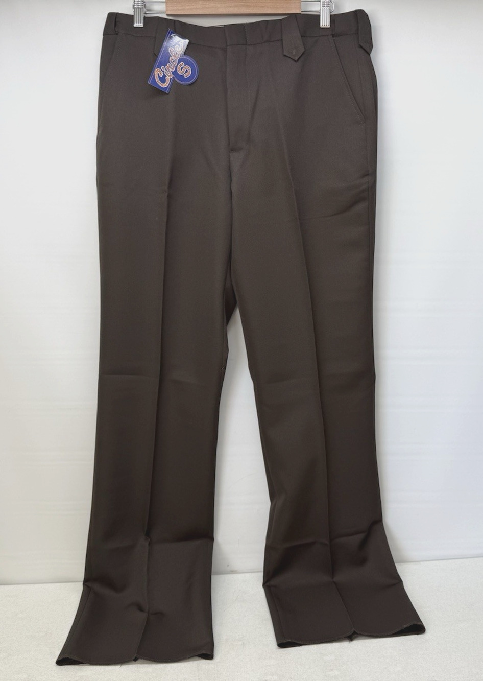 Circle S Western Dress Pants Slacks Mens 36 Brown Polyester EZ Fit Vintage